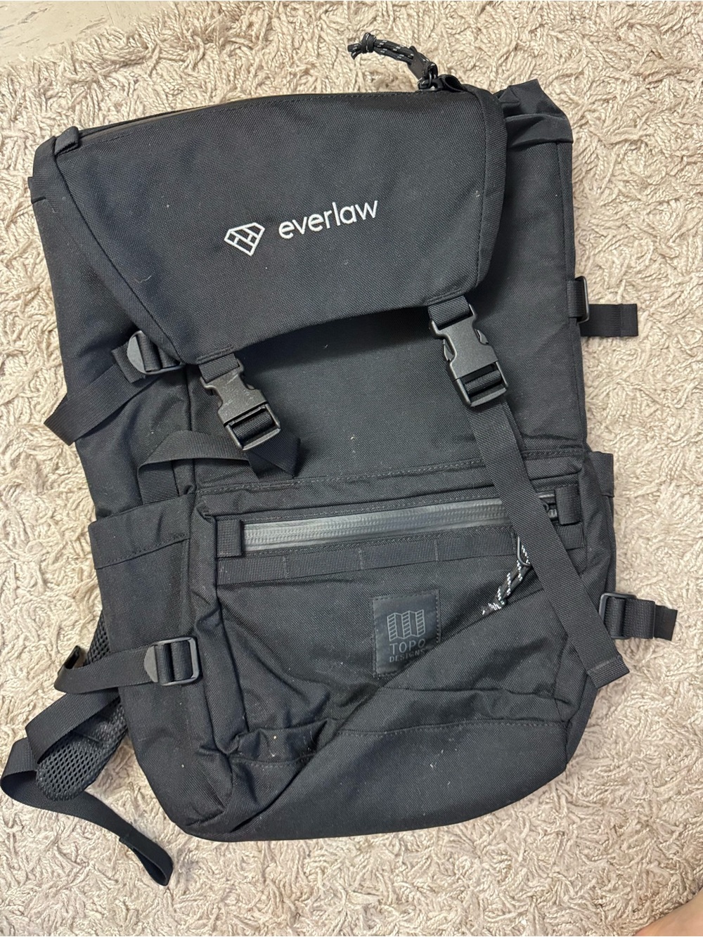 Topo Designs Black Rover Pack Classic Men's Roll-Top Backpack